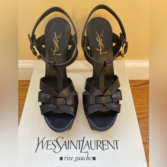 YSL TRIBUTE 105mm BLACK LEATHER - Picture 1 of 3